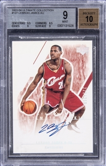 2003/04 Upper Deck Ultimate Collection #127 LeBron James Signed Rookie Card (#221/250) – BGS MINT 9/BGS 10